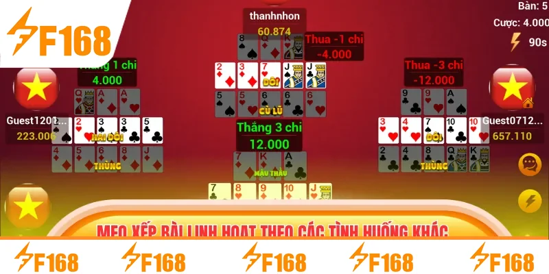 Mẹo xếp bài linh hoạt theo các tình huống khác nhau Mẹo xếp bài linh hoạt theo các tình huống khác nhau