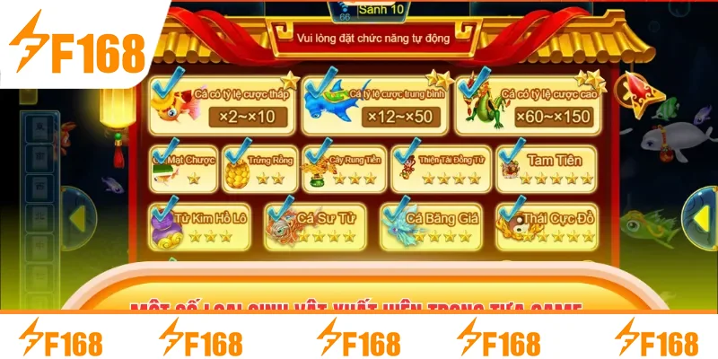 Một số loại sinh vật xuất hiện trong tựa game Một số loại sinh vật xuất hiện trong tựa game